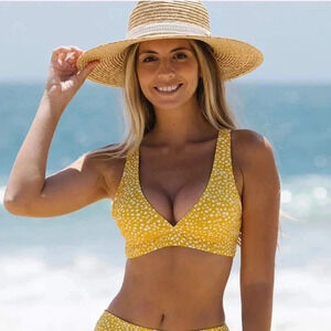 Romwe Striped Bikini Top